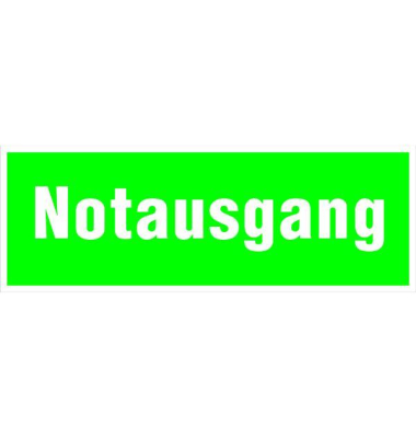 Schild, Notausgang, sk, Kst., 297 x 105 mm, grünweiß