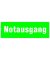 Schild, Notausgang, sk, Kst., 297 x 105 mm, grünweiß