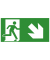 Schild, Rettungsweg rechts abwärts, sk, Kst., 297 x 148 mm, grünweiß