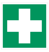 Schild, Erste Hilfe, selbstklebend, Folie, 200 x 200 mm, grünweiß
