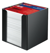 Zettelbox 1600360, 90x90mm, inkl. 700 Notizzettel, schwarz, Polystyrol