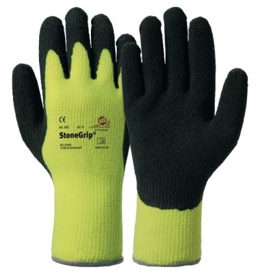 Kälteschutzhandschuhe StoneGrip, Latex, signalgelb, Größe 9 / L