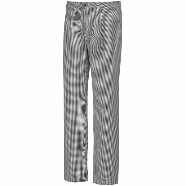 BP Gourmet 1353-910-33 Koch-/ Bäckerhose - Gummizug am Rücken - Reine Baumwolle - Normale Passform - Größe: 56 - Farbe: schwarz-weiß Pepita