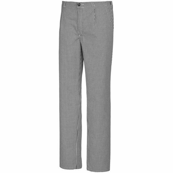 BP Gourmet 1353-910-33 Koch-/ Bäckerhose - Gummizug am Rücken - Reine Baumwolle - Normale Passform - Größe: 102 - Farbe: schwarz-weiß Pepita