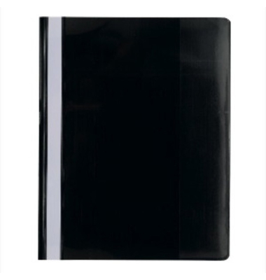 Schnellhefter Classic 439901B, A4+, schwarz, Polyvinylchlorid (PVC), 80g, Vorderdeckel transparent