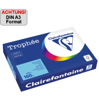 Kopierpapier Trophée Color 1112PC A3 160g blau 