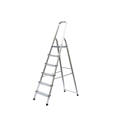 Stehleiter 11127, 1x 6 Stufen, silber, Aluminium