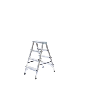 Stehleiter 11164, 2x 4 Stufen, silber, Aluminium