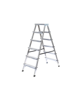 Stehleiter 11166, 2x 6 Stufen, silber, Aluminium