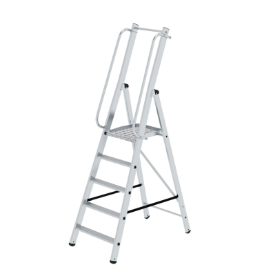 Stehleiter 51095 ML, 1x 5 Stufen, silber, Aluminium