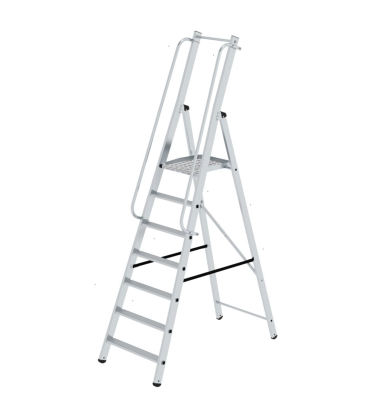 Stehleiter 51097 ML, 1x 7 Stufen, silber, Aluminium