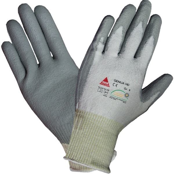 10 Stück Hase Schnittschutzhandschuhe Genua HD, HD-Polyurethan, weiß/grau, Größe 10 / XL 4018949585102 Hase
