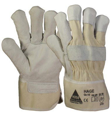 Arbeitshandschuhe Hage, Leder, grau, Größe 10 / XL