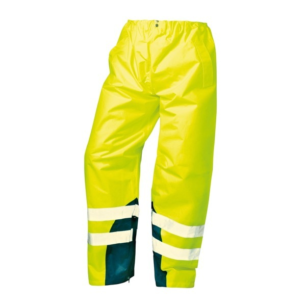 4025888166118 - Warnschutz-Regenbundhose Renz Warnschutz Herren fluoreszierend gelb marine abgesetzt Größe L 4025888166118 Safesty