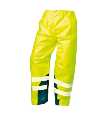 Warnschutz-Regenbundhose Safestyle Renz, Warnschutz, Herren, fluoreszierend gelb/marine abgesetzt, Gr&ouml;&szlig;e XL