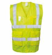 Warnweste, ALBIN, PES, Reißverschluss, Größe: 4XL, neongelb