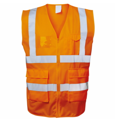 Warnweste, EWALD, PES, Reißverschluss, Größe: XXL, neonorange