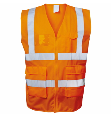 Warnweste, EWALD, PES, Reißverschluss, Größe: 4XL, neonorange