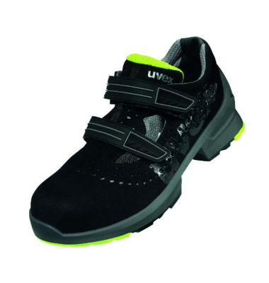 Sicherheitsschuhe uvex 1, S1, ESD, Unisex, schwarz/lime, Weite 11, Gr&ouml;&szlig;e 41