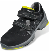 Sicherheitssandalen uvex 1, S1, ESD, Unisex, schwarz/lime, Weite 11, Gr&ouml;&szlig;e 49