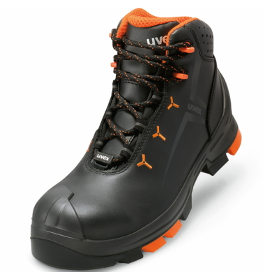 Sicherheitsstiefel uvex 2, S3L, ESD, Unisex, schwarz/orange, Weite 11, Gr&ouml;&szlig;e 49