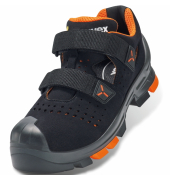 Sicherheitssandalen uvex 2, S1PL, ESD, Unisex, schwarz/orange, Weite 11, Gr&ouml;&szlig;e 37