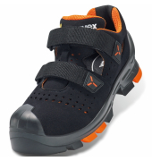 Sicherheitssandalen uvex 2, S1PL, ESD, Unisex, schwarz/orange, Weite 11, Gr&ouml;&szlig;e 39