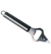 Flaschen&ouml;ffner, mit Aufh&auml;nge&ouml;se, L: 18,5 cm, Chromnickelstahl