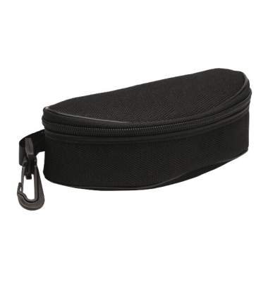 Brillenetui, mit Karabiner, Reißverschluss, schwarz