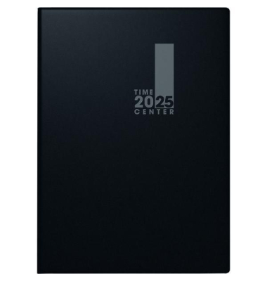 Taschenkalender 1072856905, TimeCenter 728, schwarz, 1 Woche / 2 Seiten, 10x14cm (A6), 2025