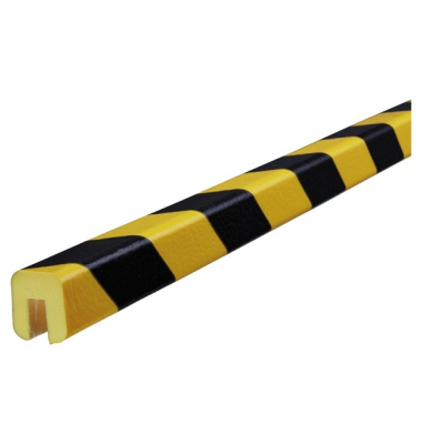 Kantenschutz eckig Schutzpuffer, Type G, U-Form, 2,6 x 2,6 x 100 cm, schwarzgelb