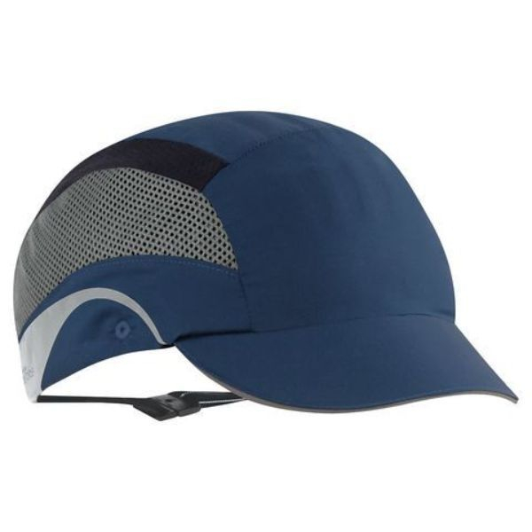 JSP Hardcap Aerolite Anstoßkappe, Waschbar, 5cm Schirm, Marineblau | Ultraleichte Anstoßkappe unter 135 g mit Vollschale, Belüftung und waschbarem Bezug. EN 812-zertifiziert.