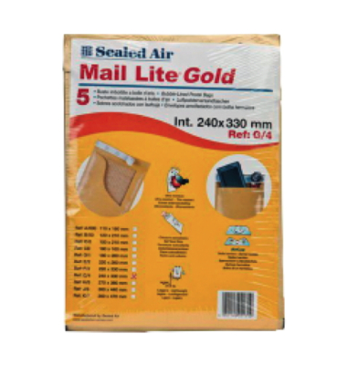 Luftpolstertasche, hk, Typ: G4, 250x340mm, i: 230x330mm, Papier, gold