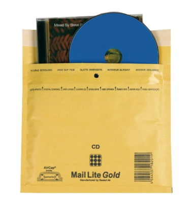 Luftpolstertasche, hk, Typ: CD, 200x170mm, i: 180x160mm, Papier, gold