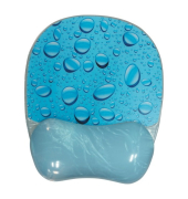 Handgelenkauflage Deluxe, Gel, für Maus, 21,7 x 25,4 cm, blau, Tropfen