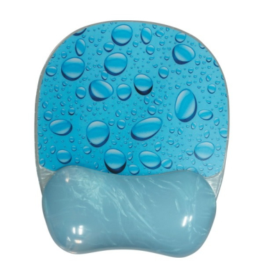 Handgelenkauflage Deluxe, Gel, für Maus, 21,7 x 25,4 cm, blau, Tropfen
