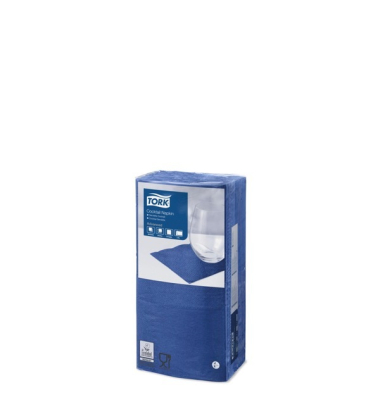 Servietten 477825, blau / Uni, 2-lagig, 24x24cm