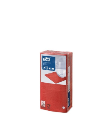 Servietten 477826, rot / Uni, 2-lagig, 24x24cm
