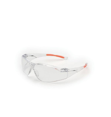 Schutzbrille 513 Clear 2, mit Bügeln, farblosorange, transparent Schutzbrille 513 Clear 2, mit Bügeln, farblosorange, transparent