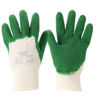Arbeitshandschuhe EDGE, Naturgummilatex, weiß/grün, Größe 10 / XL