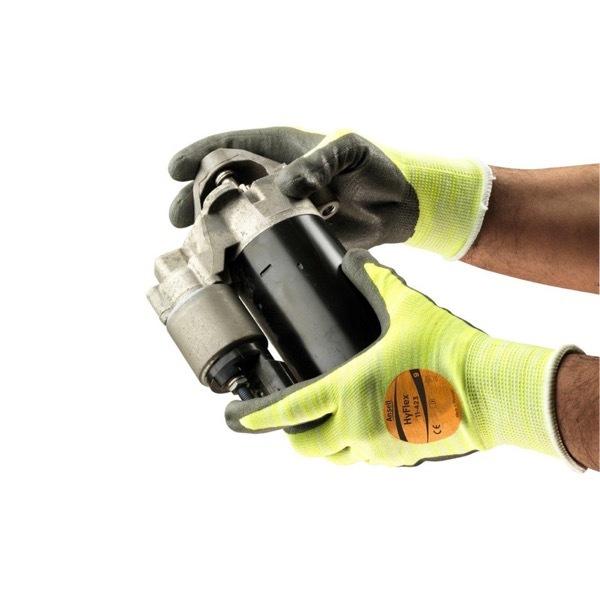 12 Stück Ansell Arbeitshandschuhe HyFlex, Nitril, Wasserbasierendes Polyurethan, schwarz/gelb, Größe 8 / M 0076490054288 Ansell