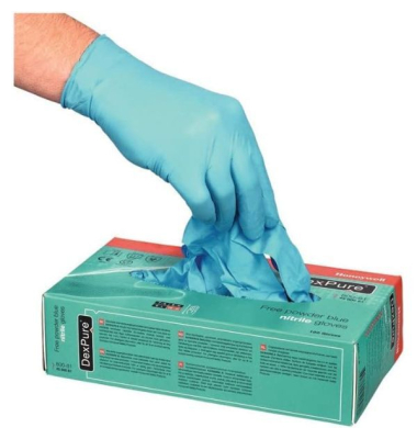Chemikalienschutzhandschuhe, Nitril, blau, Größe 8 / M