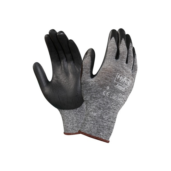 12 Stück Ansell Arbeitshandschuhe HyFlex, Nitrilschaum, schwarz/grau, Größe 7 / S 0076490491837 Ansell