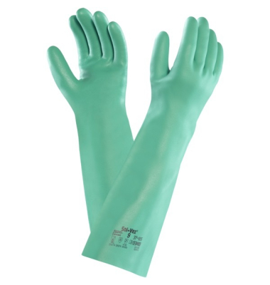 Chemikalienschutzhandschuhe  AlphaTec Solvex, Nitril, grün, Größe 10 / XL
