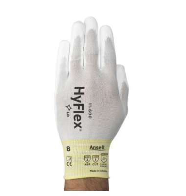 Arbeitshandschuhe HyFlex, Polyurethan, weiß, Größe 6 / XS