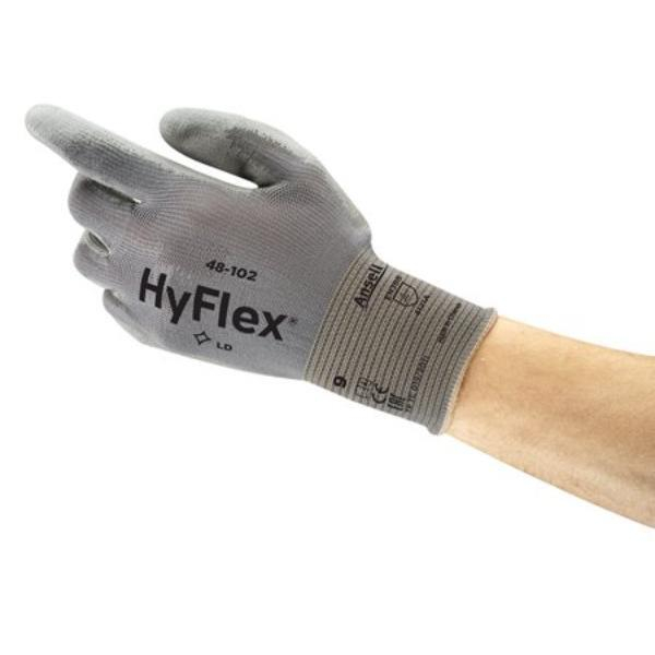 12 Stück Ansell Arbeitshandschuhe HyFlex, Polyurethan, grau, Größe 9 / L 0076490446826 Ansell