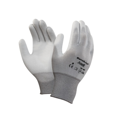 Arbeitshandschuhe HyFlex, Polyurethan, wei&szlig;/grau, Gr&ouml;&szlig;e 7 / S