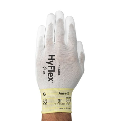 Arbeitshandschuhe HyFlex, Polyurethan, weiß, Größe 9 / L
