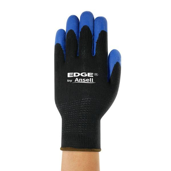 12 Stück Ansell Arbeitshandschuhe EDGE, Naturgummilatex, schwarz/blau, Größe 9 / L 0076490455665 Ansell