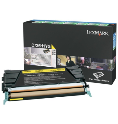 Toner Rückgabekass., C736H1YG, original, gelb, 10.000 Seiten